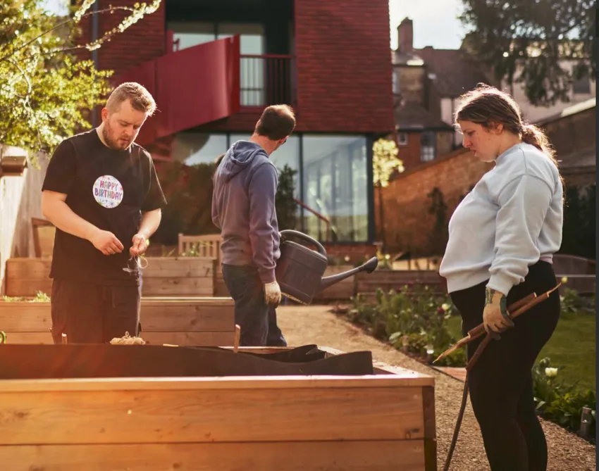 Young adults in supported living, maintain The Branch garden - building self esteem