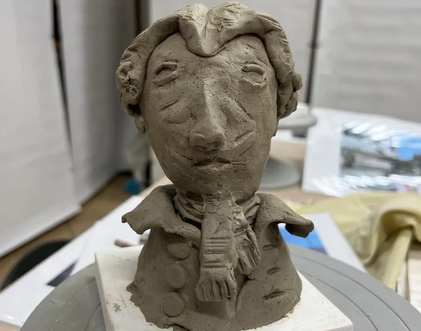 A clay bust of Josiah Wedgwood