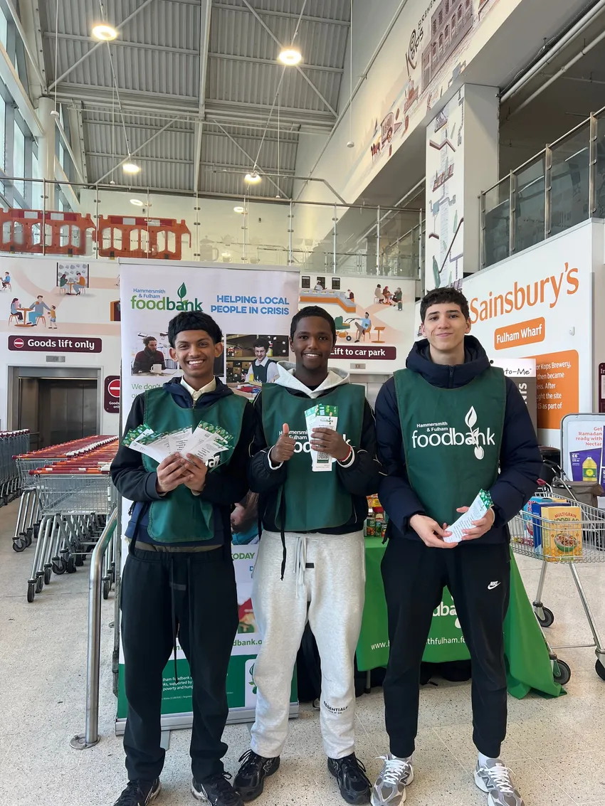 Three young people volunteering for Hammersmith & Fulham Foodbank