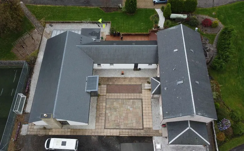 Birds eye view of main residential building