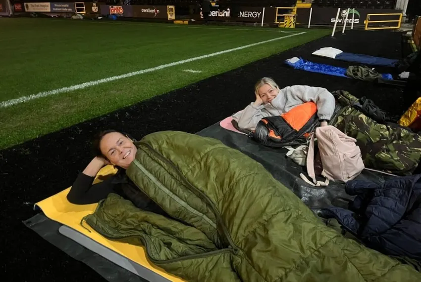 Sara and Jane, from Fine & Country Nottingham, Sleep Out
