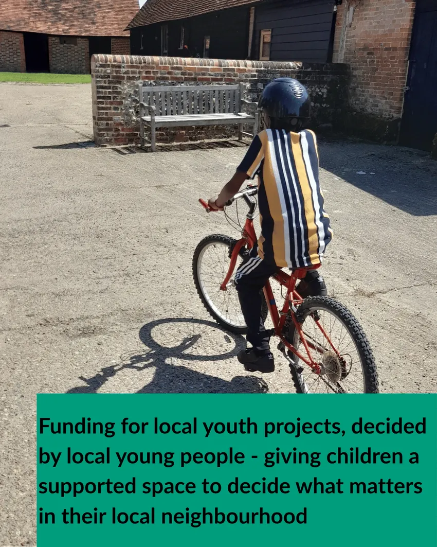 Funding for local youth projects, decided by local young people - giving children a supported space to decide what matters in their local neighbourhood