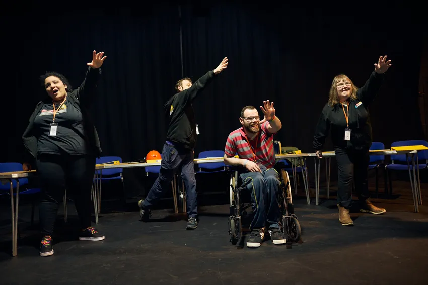 A group of actors warming up. January 2026.