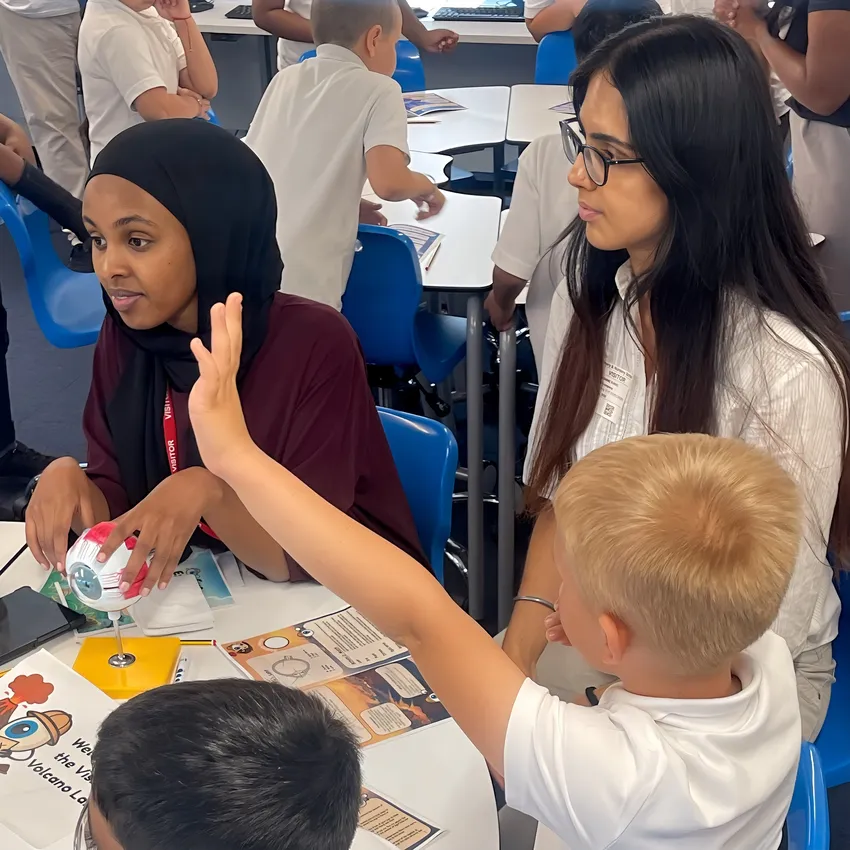 Children taking part in Chandran Foundation’s aspiration activities, exploring new opportunities through workshops and career talks that broaden horizons, build confidence and help them imagine positive futures beyond their circumstances.