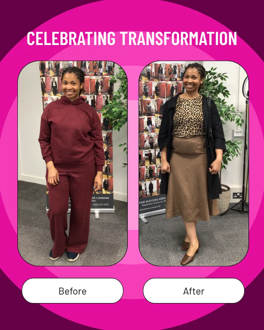 Before and After Dress for Success Greater London