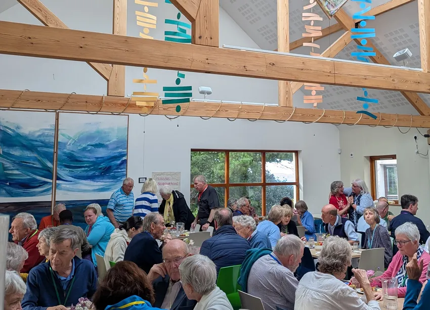 Meal times at Corrymeela - lots of people gathered over a meal