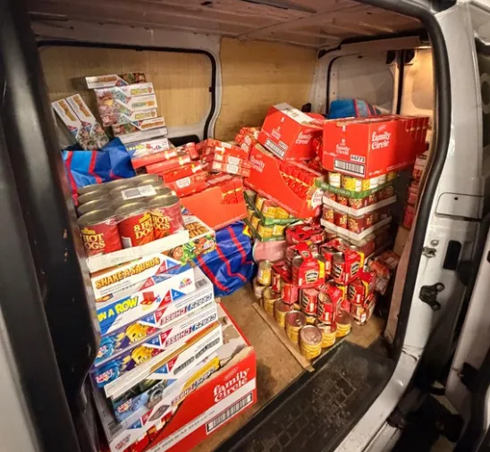 Just some of the food purchased- lots of van hires!