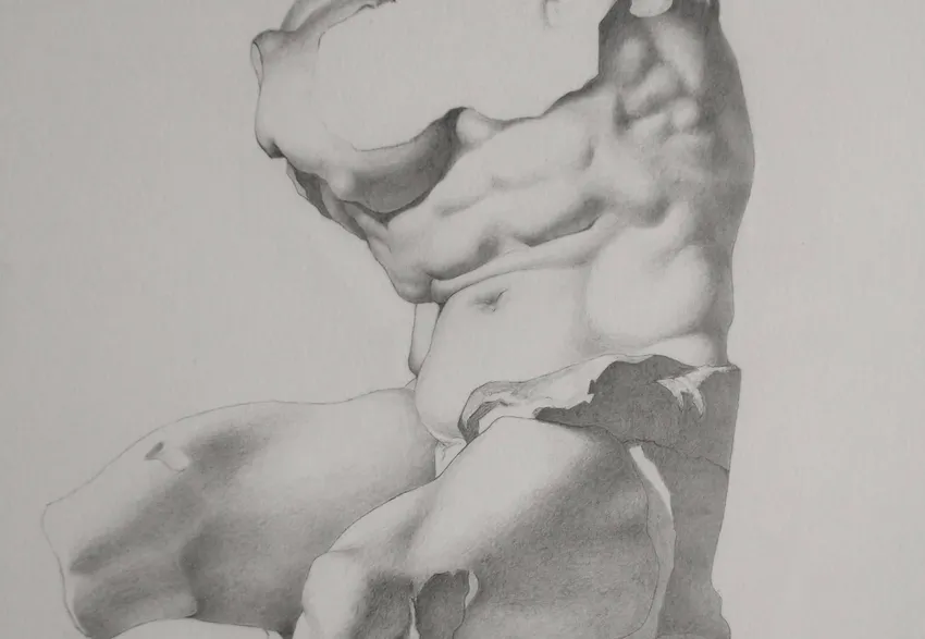 A torso sketched by a participant