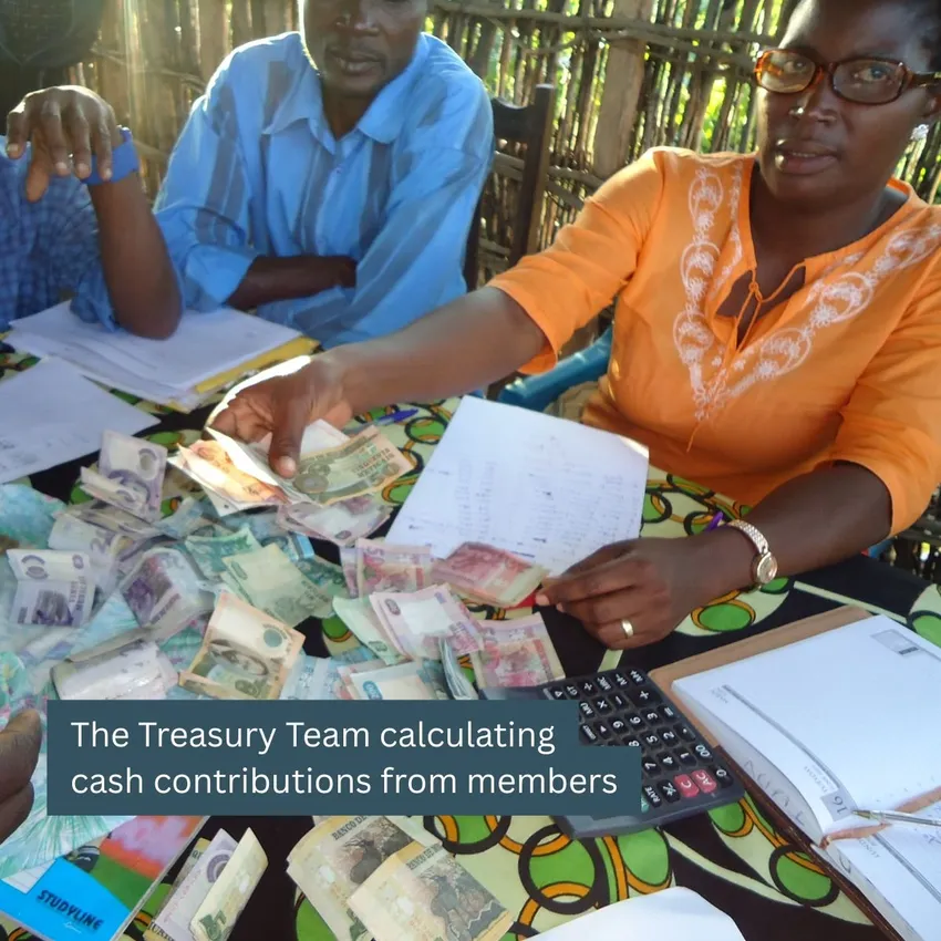 Treasury Team at Zalala Foundation Credit & Savings Group calculating cash contributions
