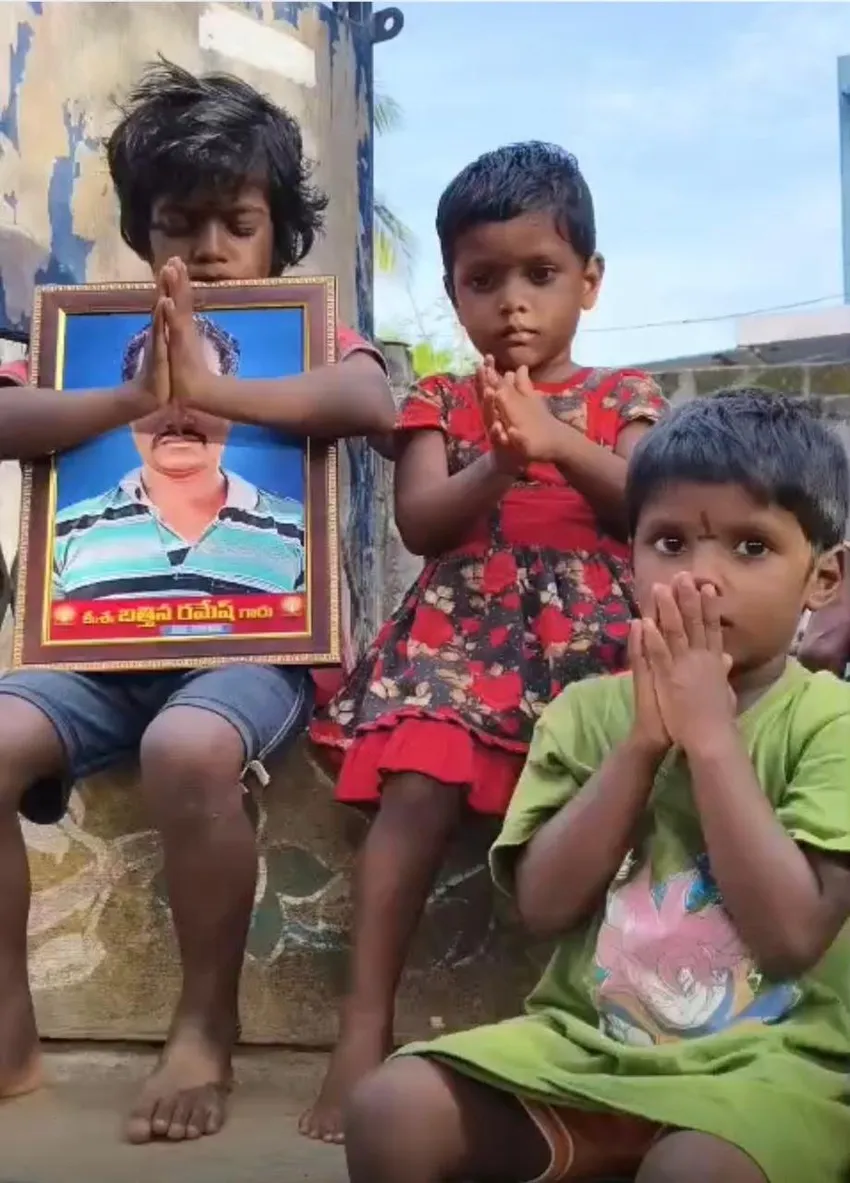 These children pray that they will be able to go to school on the new school bus. Their father died, and their mother is struggling very much even to feed them.