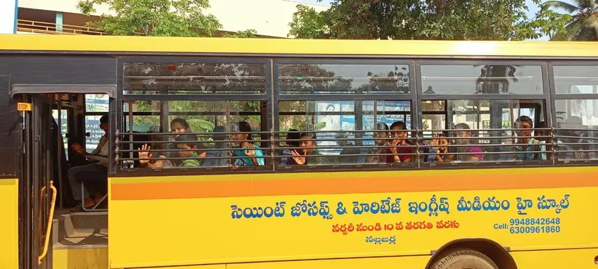 A school bus like this can be a lifeline for children from villages getting to school