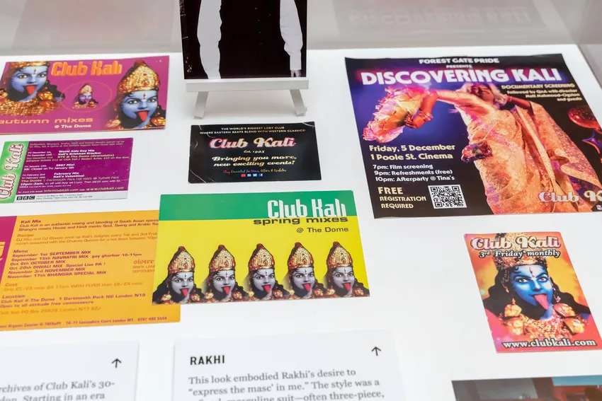 a collection of flyers from Club Kali, featuring images drawn from South Asian heritage